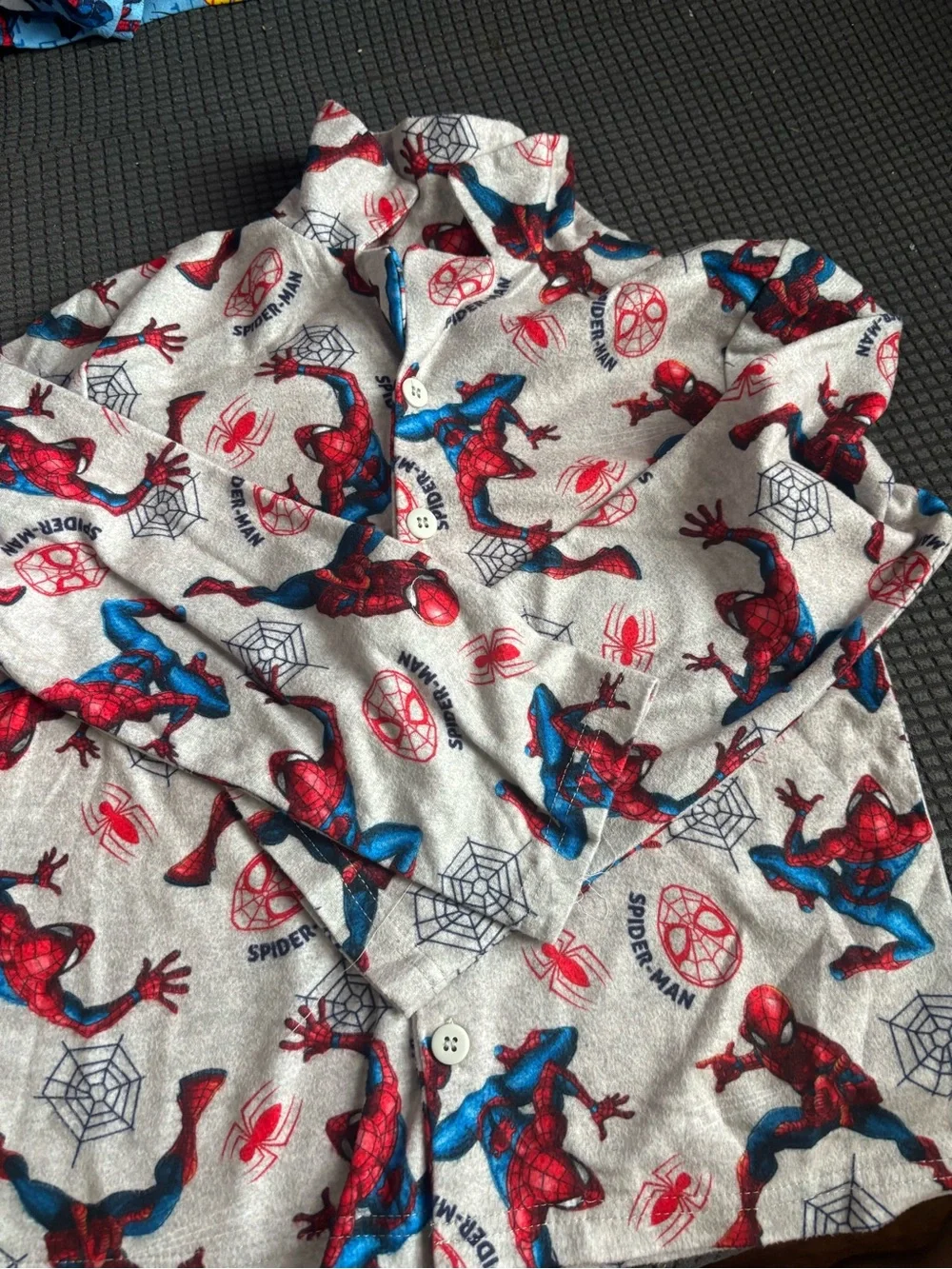 Spiderman Kids Pajama Set - Gray, Red & Blue